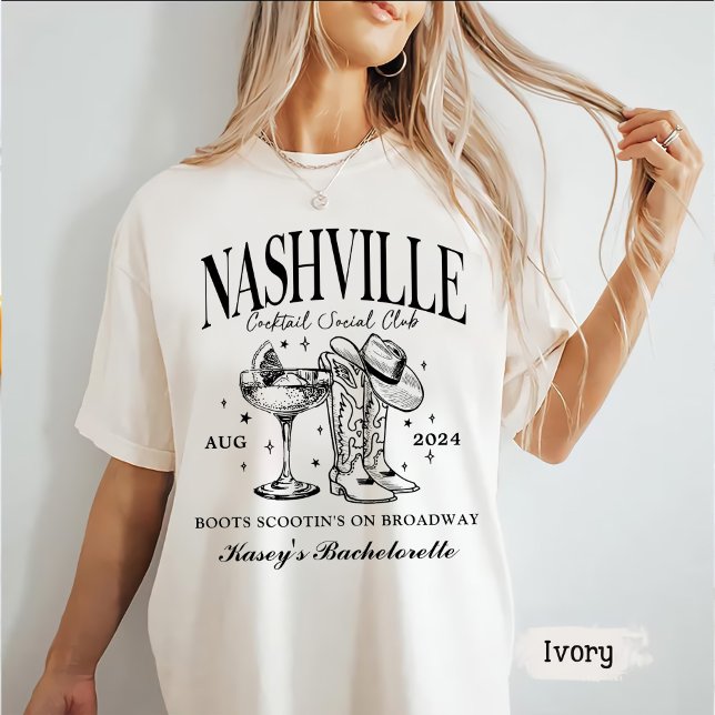 Camiseta Personalizado Nashville Bachelorette Rodeo Cocktai (Subido por el creador)
