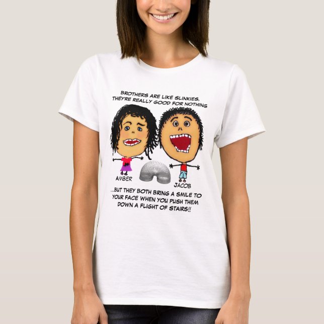 Camiseta Personalizado Naughty Sister Slinky Chiste (Anverso)