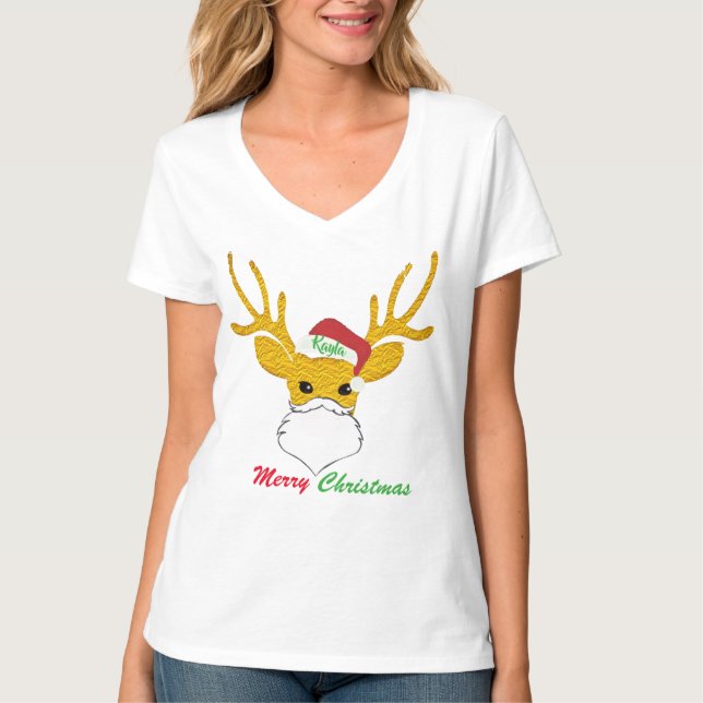 Camiseta Personalizado Navidades de nombre familiar persona (Anverso)