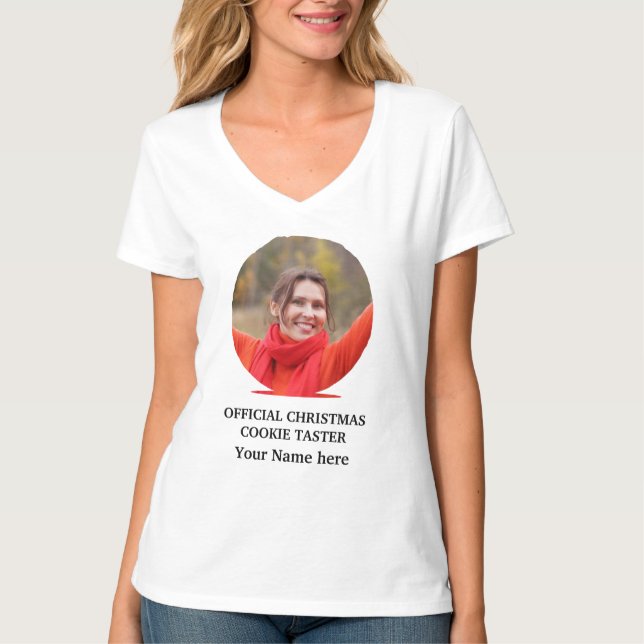 Camiseta Personalizado Navidades modernos plantilla de foto (Anverso)