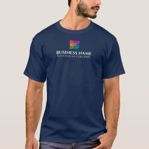 Camiseta Personalizado Navy Blue Añadir logo de la compañía