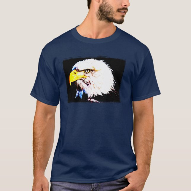 Camiseta Personalizado Navy Blue Modern Elegant Eagle Head (Anverso)