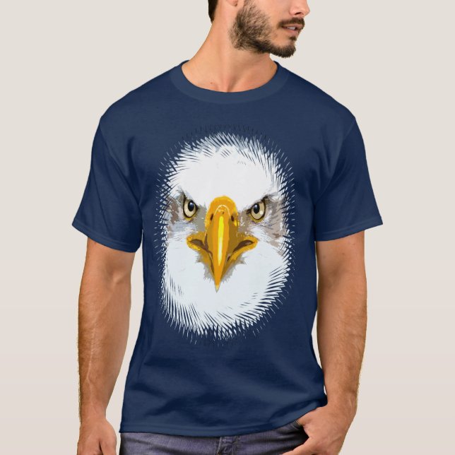 Camiseta Personalizado Navy Blue Modern Elegant Eagle Head (Anverso)