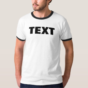 Camiseta Personalizado Negrita Gran letra Texto Mens Ringer