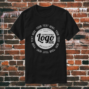 Camiseta Personalizado Negro Empresa Logotipo de negocio Em