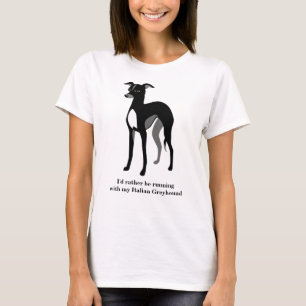 Camiseta Personalizado negro italiano del Greyhound