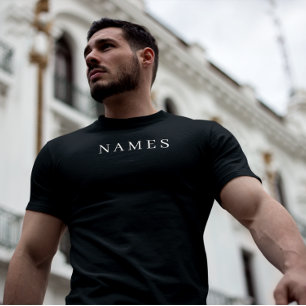 Camiseta Personalizado negro simple Añadir su nombre elegan