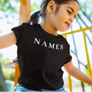 Camiseta Personalizado negro simple Añadir su nombre elegan