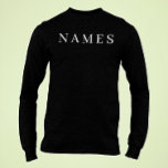 Camiseta Personalizado negro simple Añadir su nombre elegan<br><div class="desc">Simple Personalizado Negro Añade tu nombre de diseño elegante para cualquiera.</div>