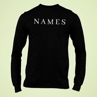 Camiseta Personalizado negro simple Añadir su nombre elegan