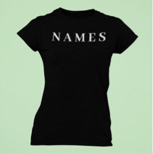 Camiseta Personalizado negro simple Añadir su nombre elegan