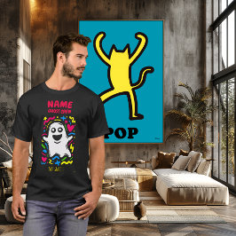 Camiseta Personalizado Neon Ghost Pop Art No Sheet Funny Ha