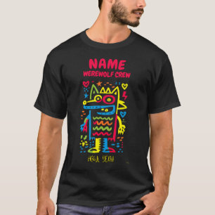 Camiseta Personalizado Neon Werewolf Pop Art -Howul Yeah Ha