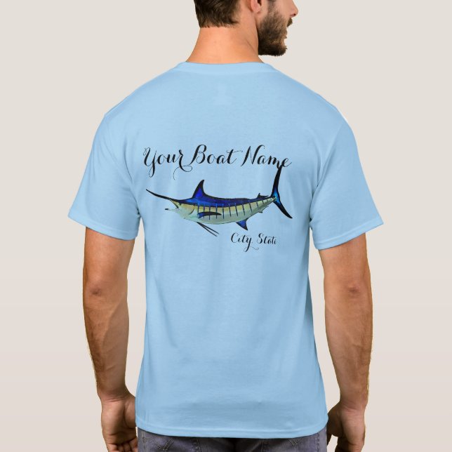 Camiseta Personalizado Nombra barco con un marlin (Reverso)