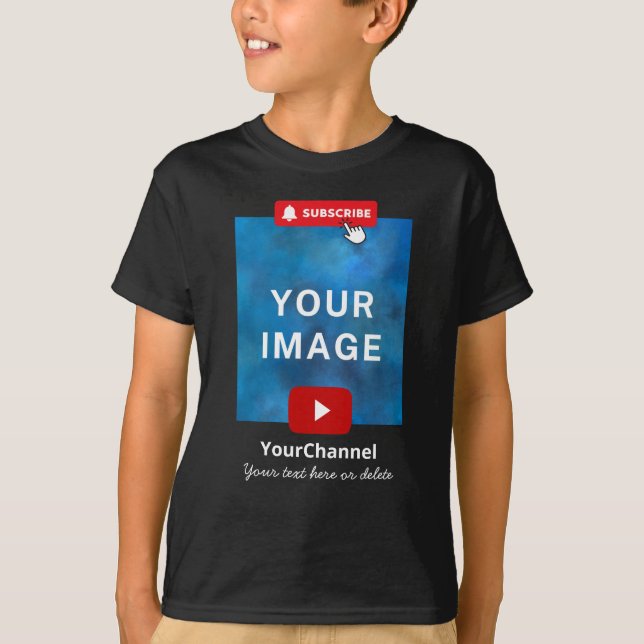 Camiseta Personalizado Nombre de canal de Youtube Niños neg (Anverso)