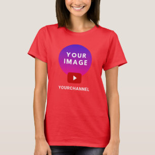 Camiseta Personalizado Nombre de canal de Youtube Rojo