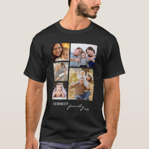 Camiseta Personalizado Nombre de familia 5 Collage de fotos