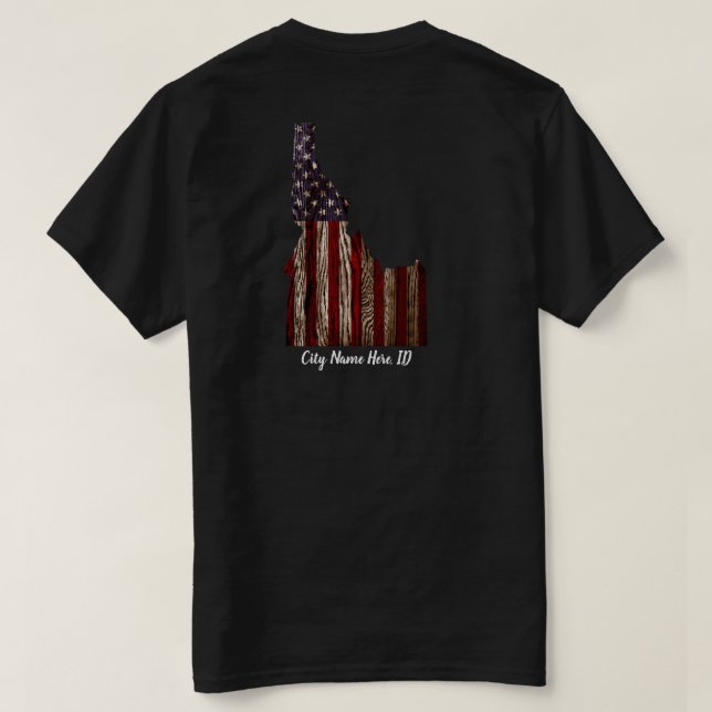 CAMISETA PERSONALIZADO - NOMBRE DE LA CIUDAD - IDAHO PATRIO (Reverso del diseño)