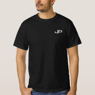 Camiseta Personalizado Nombre de plantilla negro Monograma 