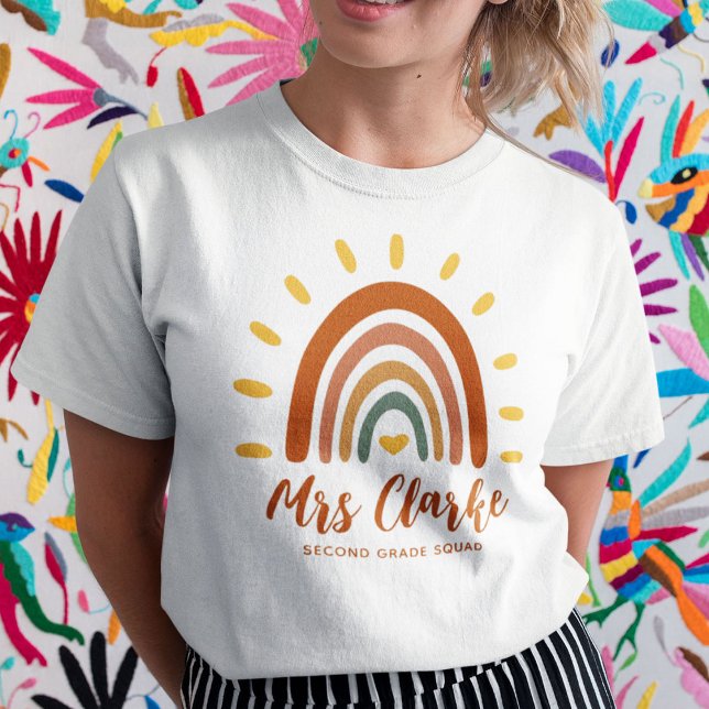 Camiseta Personalizado Nombre del profesor Boho Arcoiris Su (Subido por el creador)