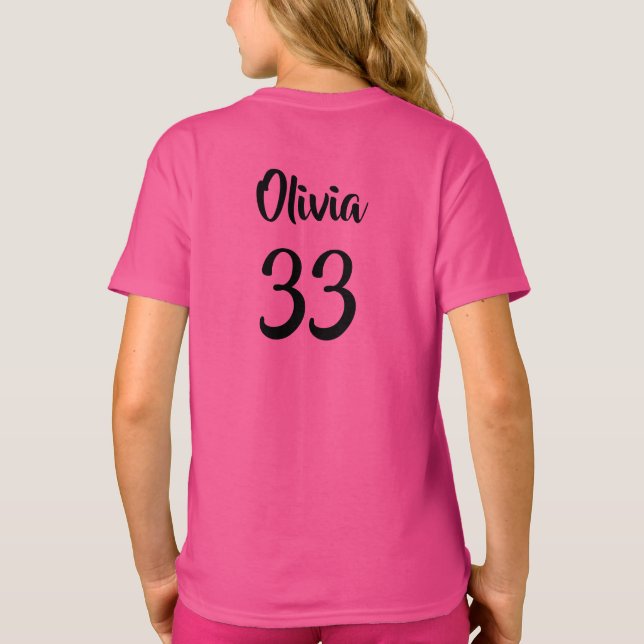 Camiseta Personalizado Nombre Deportivo Número de Chicas Ca (Reverso)