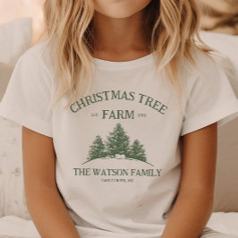 Camiseta Personalizado Nombre Familia Navidad Árbol Granja