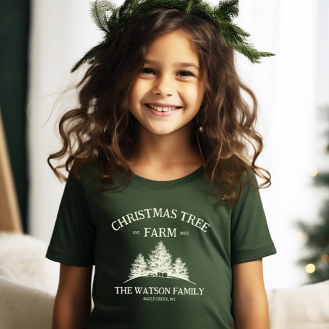 Camiseta Personalizado Nombre Familia Navidad Árbol Granja  (Subido por el creador)