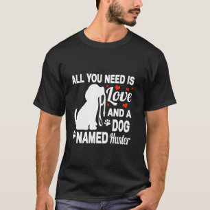 Camiseta Personalizado Nombre Perro Hunter Cute Perro Pet L