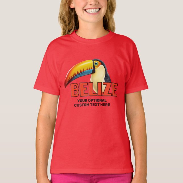 Camiseta Personalizado Nombre y texto BELIZAR Toucan (Anverso)