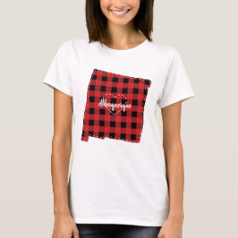 Camiseta Personalizado Nuevo México Hometown State Plaid Na