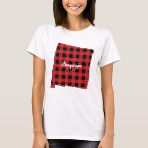 Camiseta Personalizado Nuevo México Hometown State Plaid Na