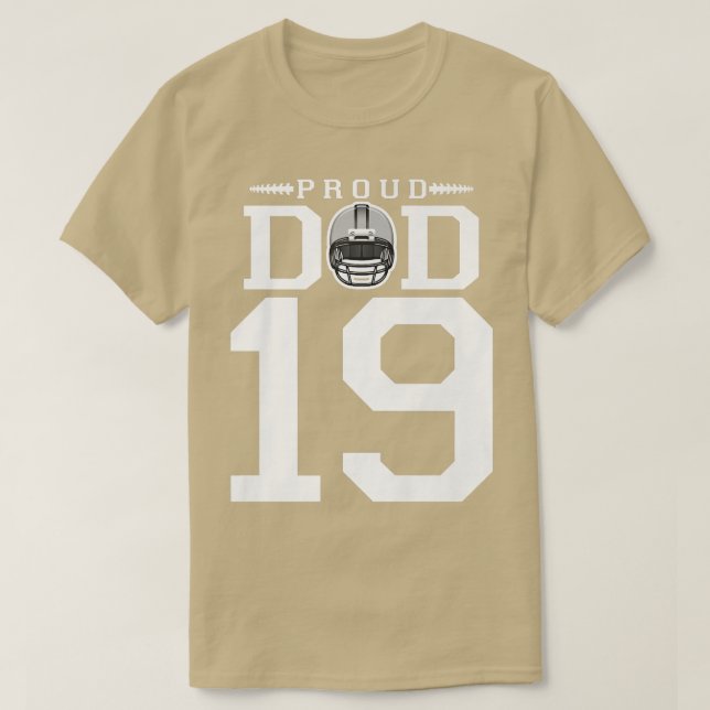 Camiseta Personalizado número 19 Fútbol Orgulloso Papá Pers (Diseño del anverso)