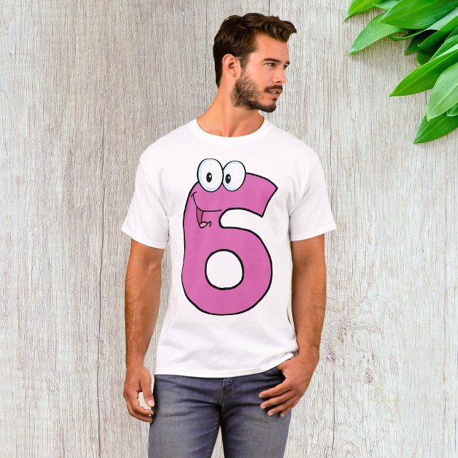 Camiseta Personalizado Número 6 Divertido Morado Sonriente  (Subido por el creador)