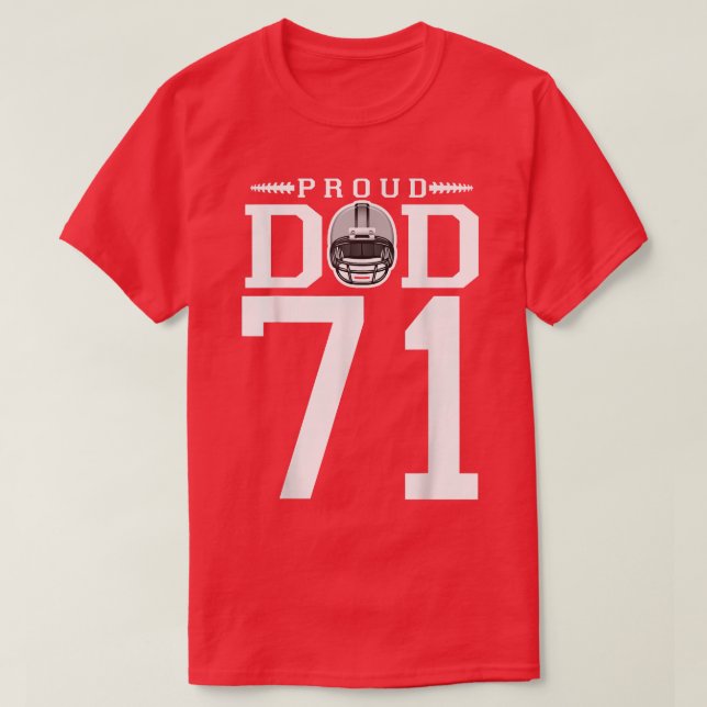 Camiseta Personalizado número 71 Fútbol Orgulloso papá pers (Diseño del anverso)