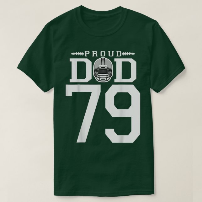 Camiseta Personalizado número 79 Fútbol Orgulloso Papá Pers (Diseño del anverso)