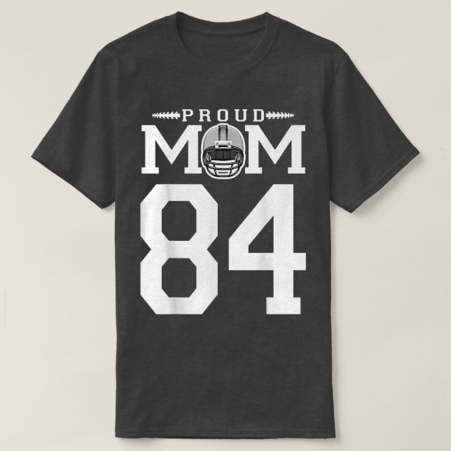Camiseta Personalizado número 84 Orgullosa madre de fútbol  (Diseño del anverso)