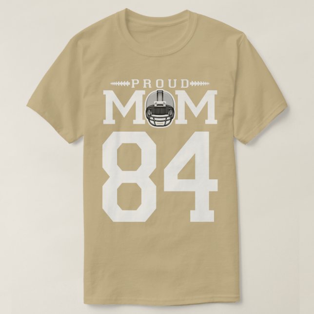 Camiseta Personalizado número 84 Orgullosa madre de fútbol  (Diseño del anverso)