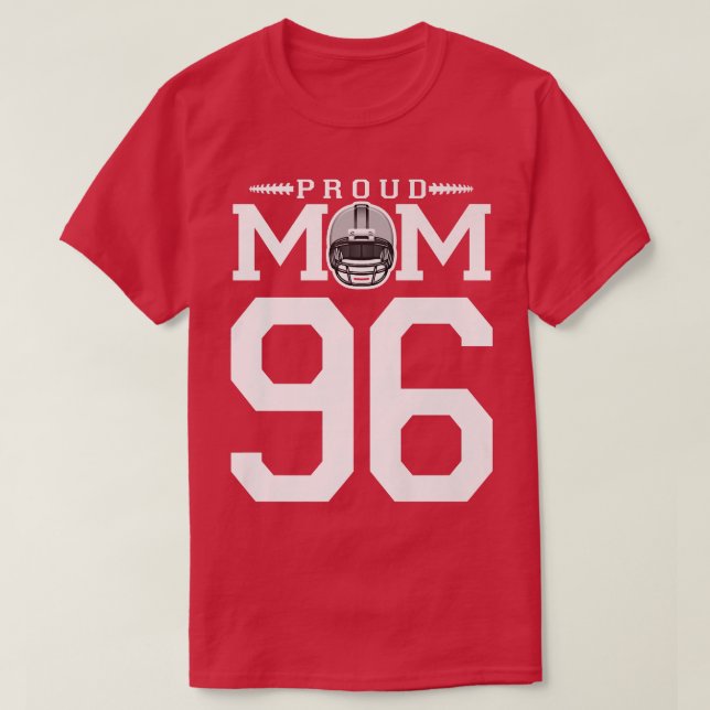 Camiseta Personalizado número 96 Orgullosa madre de fútbol  (Diseño del anverso)