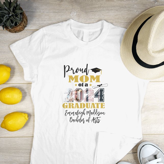 Camiseta Personalizado Orgullosa Madre Foto Graduada 2024 (Subido por el creador)