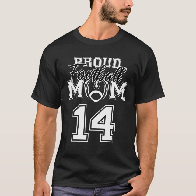 Camiseta Personalizado Orgullosa Madre número 14 W personal (Anverso)