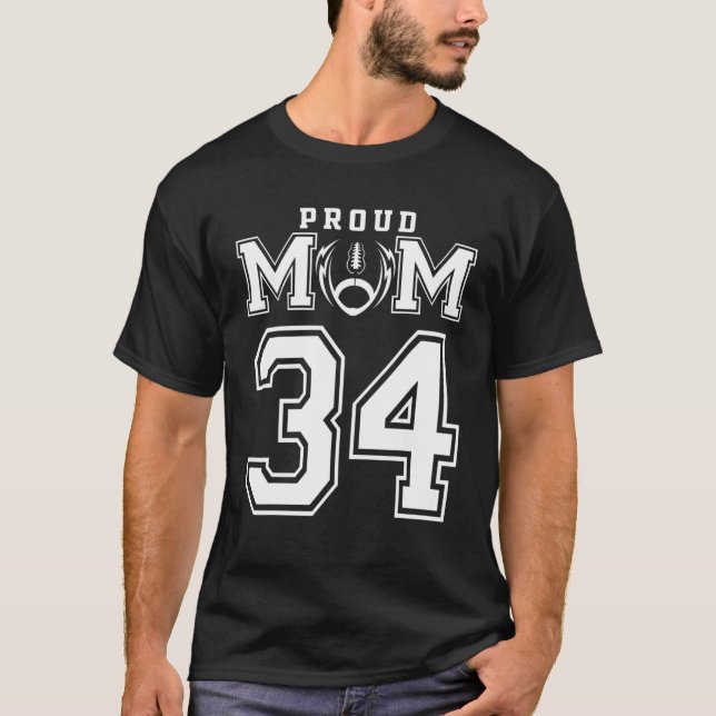 Camiseta Personalizado Orgullosa Madre número 34 Personaliz (Anverso)