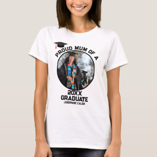 Camiseta Personalizado Orgullosa Mamá de una foto de gradua