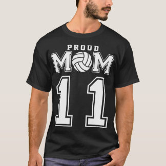 Camiseta Personalizado Orgullosa Voleibol Mamá Número 11 Pe