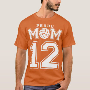 Camiseta Personalizado Orgullosa Voleibol Mamá Número 12 Pe