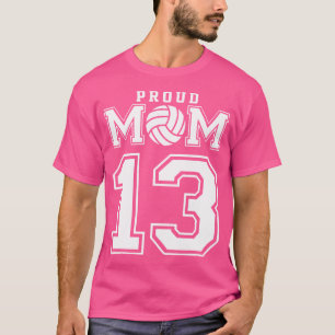 Camiseta Personalizado Orgullosa Voleibol Mamá Número 13 Pe
