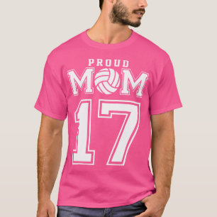 Camiseta Personalizado Orgullosa Voleibol Mamá Número 17 Pe