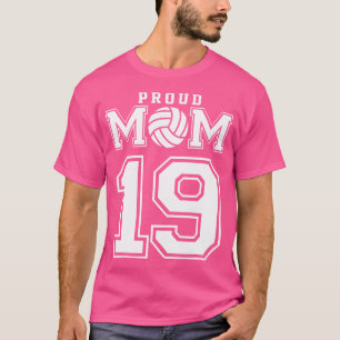 Camiseta Personalizado Orgullosa Voleibol Mamá Número 19 Pe