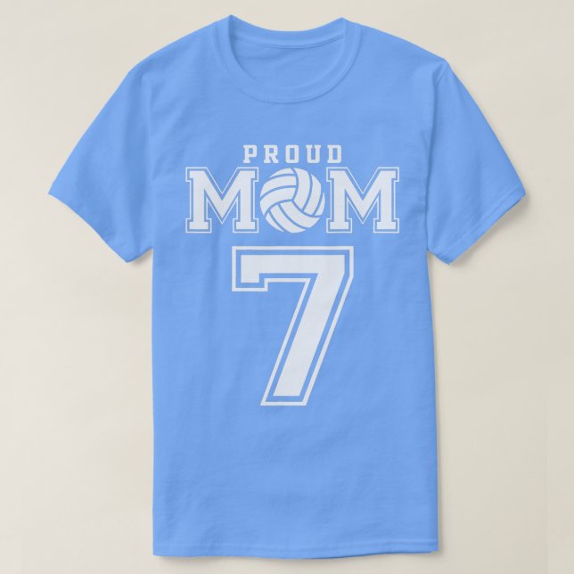 Camiseta Personalizado Orgullosa Voleibol Mamá Número 7 Per (Diseño del anverso)