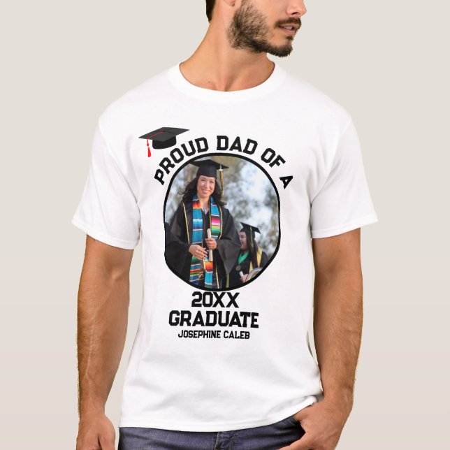 Camiseta Personalizado Orgulloso de papá de una foto de gra (Anverso)