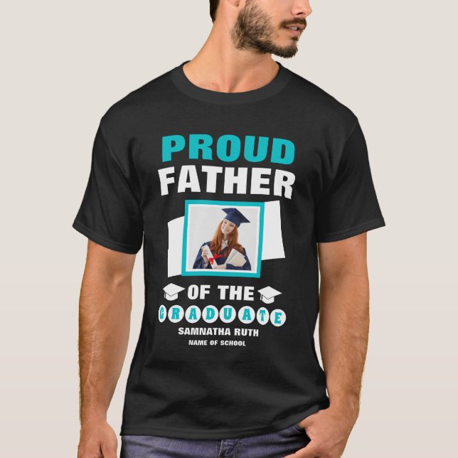 Camiseta Personalizado Orgulloso Padre De La Foto De Gradua (Anverso)